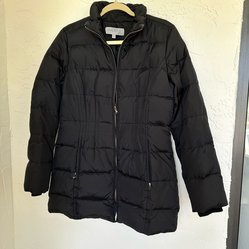 Anne Klein Women's Elegant Black Puffer Coat